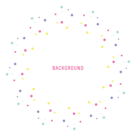 Polka dots colorful background. Holiday background, web icon, symbol, sign, romantic wedding, love card - vector abstract backgroundのイラスト素材