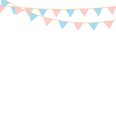 Party Background with Colorful Flags. Celebration Event, Birthday, Carnival flag garlands.のイラスト素材