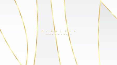 Abstract background with gold waves. Luxury paper cut background, golden pattern, halftone gradients, cover template, geometric shapes, modern minimal banner. 3d Vector illustration.のイラスト素材