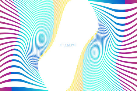 Abstract wave background. Colorful curve line patternのイラスト素材