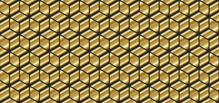Golden texture. Seamless geometric pattern. Golden background.のイラスト素材