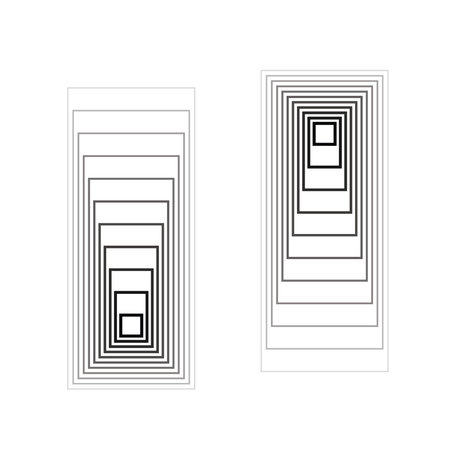 Geometric Square logo. Stroke square frame. Line icon, sign, symbol, Flat design, button, web, picture frame. vector - illustration eps 10.のイラスト素材