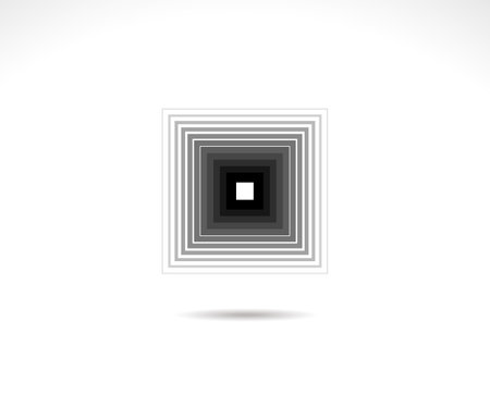 Geometric Square logo. Stroke square frame. Line icon, sign, symbol, Flat design, button, web, picture frame. vector - illustration eps 10.のイラスト素材