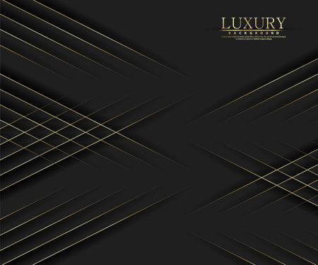 Premium background. Abstract luxury pattern. Gold glitter stripes background. Abstract gold line texture. Black pattern vector illustration.のイラスト素材