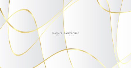 Abstract background with gold waves. Luxury paper cut background, golden pattern, halftone gradients, cover template, geometric shapes, modern minimal banner. 3d Vector illustration.のイラスト素材