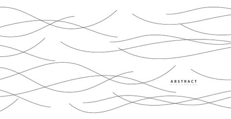 Hand drawn lines. Abstract pattern wave simple seamless, smooth pattern, web design, greeting card, textile, Technology background, Eps 10 vector illustrationのイラスト素材