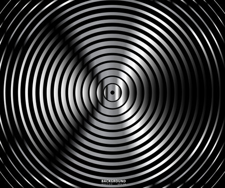 Abstract circle pattern black and white color ring. Abstract  vector illustration for sound wave, Monochrome graphic.のイラスト素材