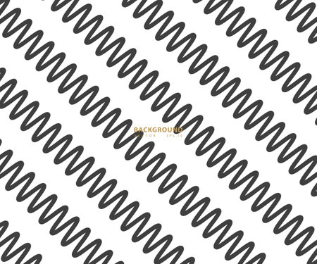 Zig Zag lines pattern. Black wavy line on white background. Abstract wave, vector illustrationのイラスト素材
