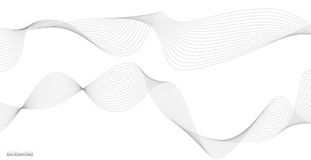 Abstract wavy stripes on a white background isolated. Wave line art, Curved smooth design. Vector illustration EPS 10.のイラスト素材