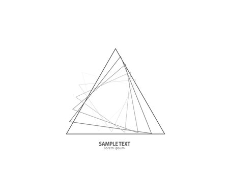 Triangle line vector. Pyramid line art. Geometric shape. Logo sign designのイラスト素材