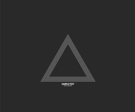 Triangle line vector. Pyramid line art. Geometric shape. Logo sign designのイラスト素材
