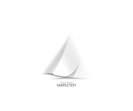 Triangle line vector. Pyramid line art. Geometric shape. Logo sign designのイラスト素材
