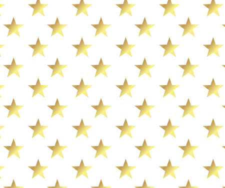 Abstract gold stars modern pattern. Texture of gold foil. Celebration, Falling golden abstract decoration for party, birthday celebrate, anniversary or event, festival decor. illustration - Vectorのイラスト素材