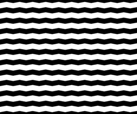 Wave, zigzag lines pattern. Black wavy line on white background. Texture vector - illustrationのイラスト素材