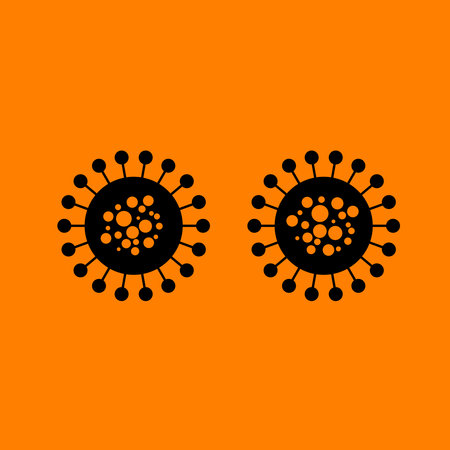 Virus icon illustration vector sign symbol, covid-19 virus or corona. Virus concept. Bacteria and germs, microorganism disease causing, cell cancer, microbe, virus, fungi.のイラスト素材