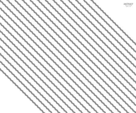 Zig Zag lines pattern. Black wavy line on white background. Abstract wave vector illustrationのイラスト素材