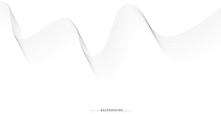 Abstract wavy stripes on a white background isolated. Wave line art, Curved smooth design. Vector illustrationのイラスト素材