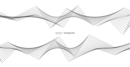 Abstract wavy stripes on a white background isolated. Wave line art, Curved smooth design. Vector illustration EPS 10.のイラスト素材