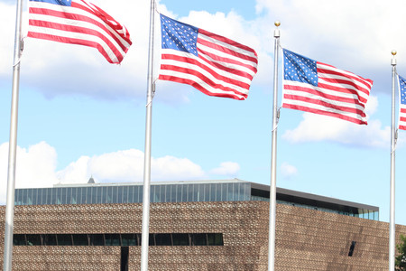 American Flags waving in Washington DCのeditorial素材