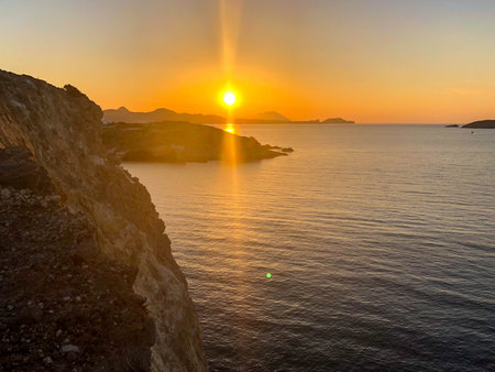 Sunset in Milos, Greeceの写真素材