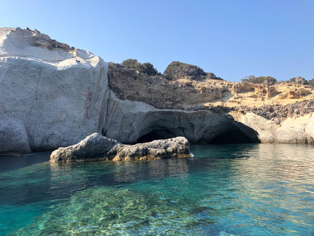 Caves at Kleftiko, Milos, Greeceのeditorial素材