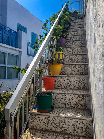 Streets of Plaka, Milos Greeceの写真素材