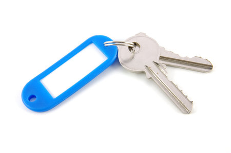 Blank tag and keys in isolated white