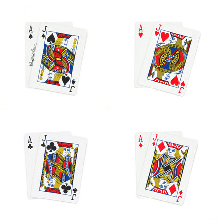 Black jack in isolated whiteのeditorial素材