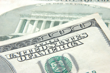 Close up of US dollar one hundred bill
