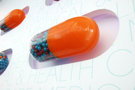 Health care: capsules on the wall
