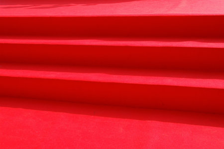 Abstract background of red carpet stairsの写真素材
