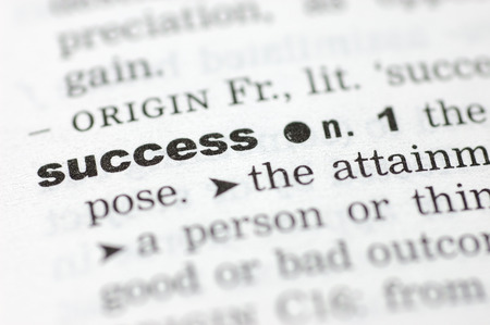 A close up of the word success from a dictionaryの写真素材