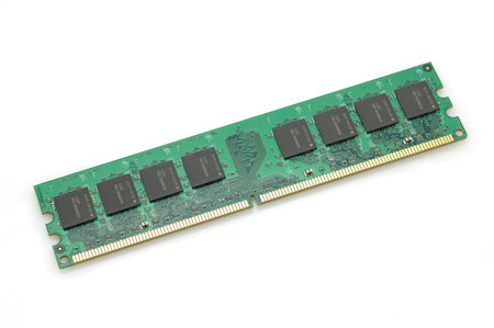 Computer memory module (2GB DDR-2 800Mhz) in isolated white background