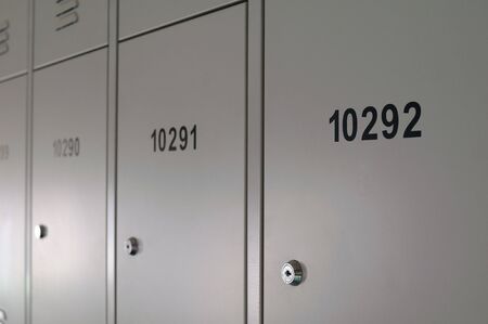 Wall of lockers in schoolの写真素材