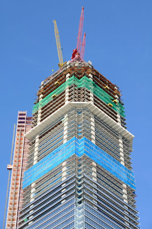 Construction site of top of a skyscraper