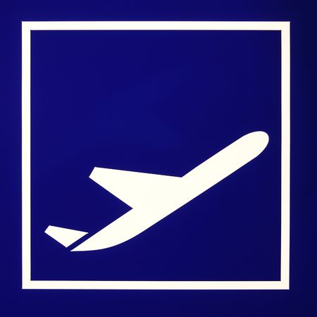 Airport sign of a airplane icon close upの写真素材