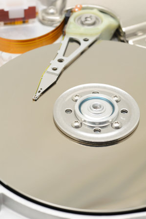 Close up of hard disk drive detail