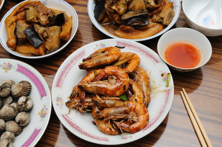 Traditional chinese cuisine in chinese new yearの写真素材