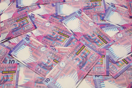 Background of Hong Kong ten dollar billsの写真素材