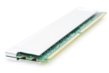 Computer memory module in isolated white backgroundの写真素材
