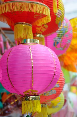Chinese paper lanterns in mid-autumn festivalの写真素材