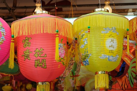 Chinese paper lanterns in mid-autumn festivalの写真素材