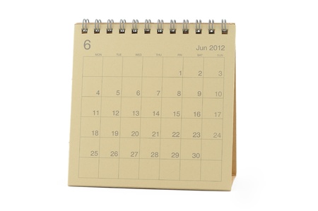 Desktop calendar June 2012 in isolated white backgroundの写真素材