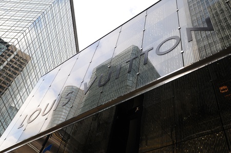Louis Vuitton sign of boutique in Hong Kong のeditorial素材