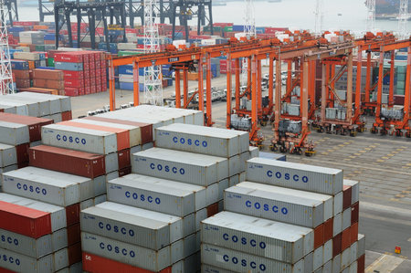Containers in Hong Kong Kwai Chung Container Terminal