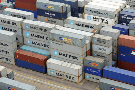 Containers in Hong Kong Kwai Chung Container Terminal