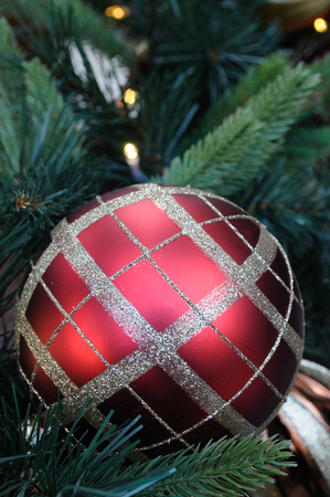 Close up of Christmas ornaments decorationの写真素材
