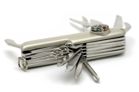 Pocket knife in isolated white background