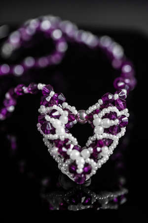 diamond necklace on a back backgroundの写真素材