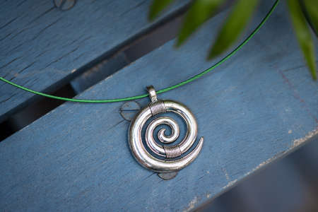 image of beautiful silver pendantの写真素材